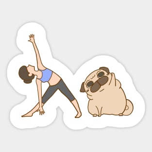 Pug yoga Sticker